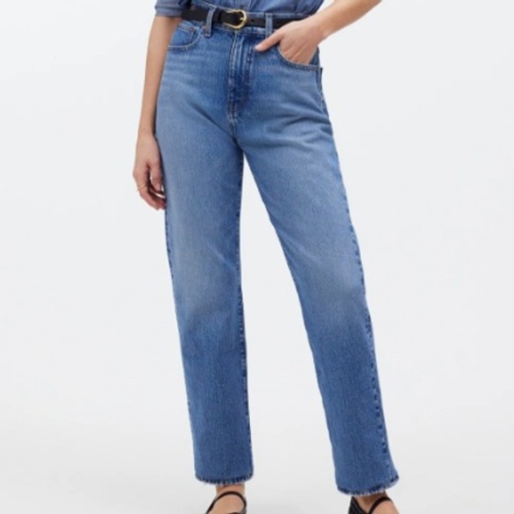Madewell‎ Womens Sz 27 High Rise Ankle Length 90's Straight Corp Blue Denim Jean